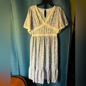 In Loom Baby Blue Floral Dress